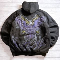 個性派グラフィティ y2k GRAFFITI FLEECE ZIP HOODIE グラフィティ ブラック パープル スプレーアート 落書きデザイン フリースジップパーカー 古着 #26564
