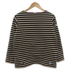 オーチバル ORCIVAL オーシバル フリースライニングコットンロード バスクシャツ 長袖Tシャツ カットソー ボートネック 2 黒 ブラック 白 ホワイト /FF