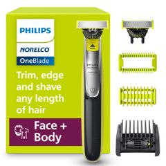フィリップス Norelco OneBlade 360 フェイス＋ボディ ハイブリッド 電動トリマーシェーバー QP2834／70 1