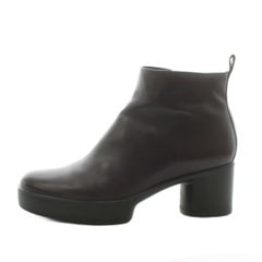 エコー ecco SHAPE ショートブーツ サイドジップ チャンキーヒール レザー 37 紫 パープル 207633 /AN