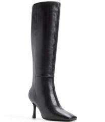 アルド レディース シューズ ブーツ・レインブーツ トール レザー ALDO Purdie Leather Tall Boots Black ブラック