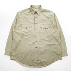 FILSON サファリクロスシャツ 長袖ワークシャツ XL ベージュ ダブル フラップ 胸ポケット