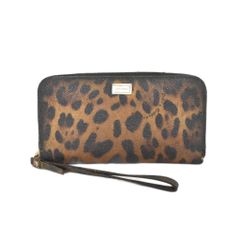 ドルチェ&ガッバーナ ドルガバ DOLCE&GABBANA レオパード ヒョウ柄 長財布 ロングウォレット 茶 ブラウン ■GY62