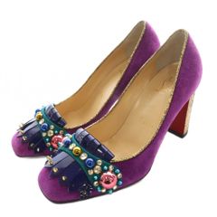 クリスチャンルブタン Christian louboutin オアハカナ Oaxacana スエードパンプス 34.5 紫 パープル /SS ■OS ■GY62