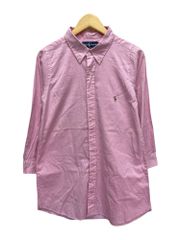 RALPH LAUREN ラルフローレン CLASSIC FIT 長袖シャツ ボタンダウン ワンポイントロゴ 刺繍 90S 00S 古着 ビンテージ サイズ表記無し ピンク メンズ 199
