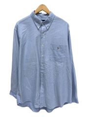 RALPH LAUREN ラルフローレン CLASSIC FIT 長袖ボタンダウンシャツ ポニー刺繡 90S 00S 古着 ビンテージ XL ライトブルー系 メンズ 199