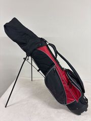 ★★ 배송비 무료 IGNIO イグニオ スタンド式 キャディバッグ ブラック×レッド 5分割 フード付き 軽量