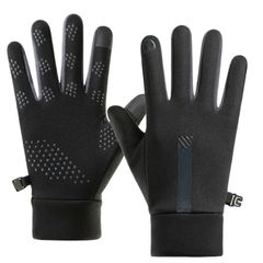 【新品】 GEUUFEA 冬暖かい手袋防水、フルフィンガータッチスクリーン手袋サーマルライニング滑り止め、防風アウトドアサイクリングランニングドライビングハイキング/メンズ