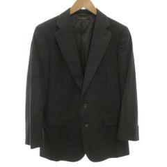 ブルックスブラザーズ BROOKS BROTHERS 美品 テーラードジャケット シングルブレスト ストライプ柄 ノッチドラペル ウール 背抜き グレー /MX ■ECF009