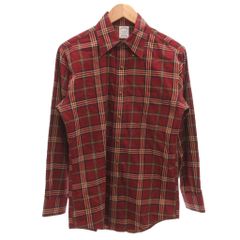 ブルックスブラザーズ BROOKS BROTHERS 美品 ボタンダウンシャツ チェック柄 柄合わせ 長袖 S 赤 レッド /MX ■ECF009