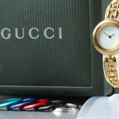 グッチ GUCCI チェンジベゼル 11/12.2 クオーツ レディース 稼働品 箱 保証書 説明書 ホワイト文字盤