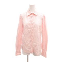 맥스마라 위크엔드라인 MAX MARA WEEKEND LINE シャツ ストライプ柄 レギュラーカラー 長袖 M ピンク IL ■GY80