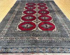 パキスタン産 絨毯 178×123cm ウール 手織り トライバルラグ ヴィンテージ⁠ {4241-45}