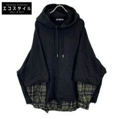 mastermind　マスターマインド　MW24S13-SW008 ブラック LAYERED HOODIE　XL