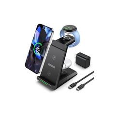 NANAMI 3in1 ワイヤレス充電器 Google Pixel専用 15W急速充電 充電スタンド 20Wアダプター付属 1