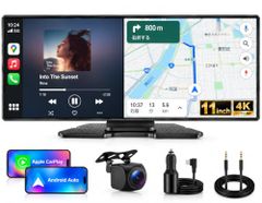 ☆新品☆VANBAR ディスプレイオーディオ ドラレコ 前後 2026最新 11インチ 前4K+後1080P 前後同時録画・表示 車載モニター ワイヤレスCarPlay/Android Auto対応 ポータブルカーナビ Siri/Google 7d88769a