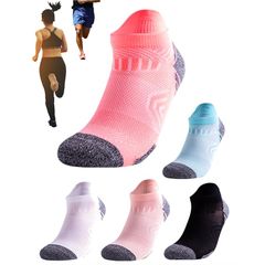 【新品】 [kuuupiii] 【靴下ソムリエ】 スポーツソックス ランニングソックス テニスソックス ゴルフソックス くつした メンズ レディース くるぶしソックス 無地 薄手 5足組 (24-28cmパステル切替5足組) 0