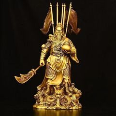 人気商品 関公像 仏像 置物 オブジェ 仏教 仏像 精密彫刻 一刀彫り 風水 金運