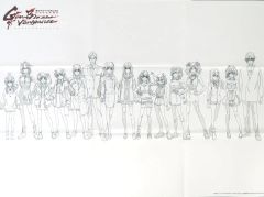 중고 ポスター 単品 キャラクター対比B1布ポスター 集合 「魔法少女リリカルなのは EXCEEDS Gun Blaze Vengeance 設定資料集 ゲーマーズ限定版」 同梱特典