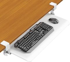 ERGOMAKER キーボードスライダー キーボードトレイ 後付け キーボードスライド式 クランプ式 キーボード引き出し キーボードブリッジ 机 広げる キーボード収納 マウス収納可能 組立簡単 トレイ幅650*300mm C形クランプ含めて幅757MM