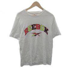 リーボック Reebok Tシャツ カットソー O 白 ホワイト ロゴプリント 半袖 /SM17 ■GY80