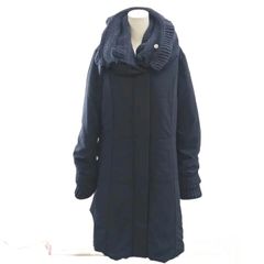 ユキトリイ YUKI TORII コート 中綿ジャケット ニット襟 40 紺 ネイビー KK ■GY53