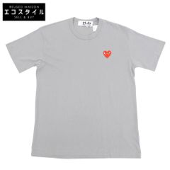 PLAYCOMMEdesGARCONS プレイ 꼼데가르송 미사용 コットン Tシャツ トップス メンズ グレー×レッド M AZ-T212 M