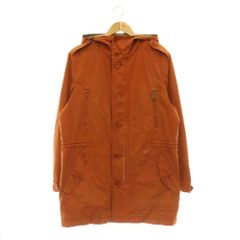 버버리 BURBERRY 밀리터리 재킷 후드 지퍼 업 안감 체크 드로스트 L 오렌지 MY ■OS ■ECD010