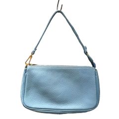 ADMJ アクセソワ Accessoires De Mademoiselle ハンドバッグ ミニ シボ革 ターコイズブルー ■GY99