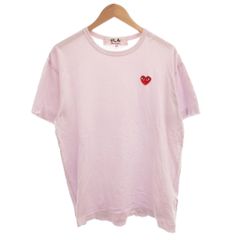 プレイ 꼼데가르송 PLAY COMME des GARCONS ハートロゴ Tシャツ カットソー 半袖 XXL ピンク FF IBO102
