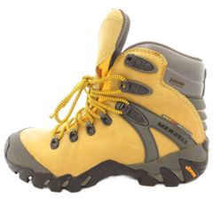 メレル MERRELL スイッチバック ゴアテックス SWITCHBACK GORE-TEX トレッキングブーツ シューズ レースアップ ハイカット ロゴ 38 黄色 イエロー /IB