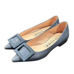 ロジェヴィヴィエ ROGER VIVIER ゴメッティーヌ フラットシューズ パンプス 35 青 ブルー
