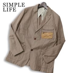SIMPLE LIFE シンプルライフ レナウン 通年★ チェック柄 ストレッチ テーラード ジャケット Sz.L メンズのサムネイル