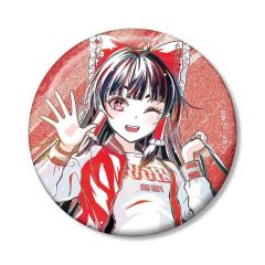 新品 バッジ・ビンズ 博麗霊夢 松本能人イラスト 現代風ファッションver. Ani-Art 75mmグリッター缶バッジ 「東方Project」