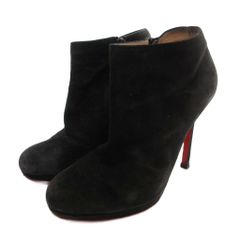 クリスチャンルブタン Christian louboutin ショートブーツ ブーティ ハイヒール スエード 36 黒 ブラック /FF ■GY80