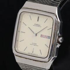 シチズン フォルマ 3800-451767 QZ 白文字盤 デイデイト メンズ腕時計 KRH NSK