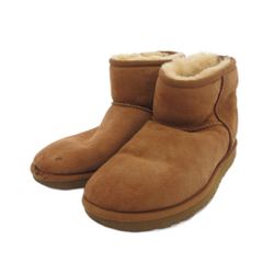 アグ UGG CLASSIC MINI ショート ブーツ 23cm スエード ボア 茶 ブラウン /YF