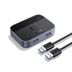 UGREEN USB3.0切替器 2入力2出力 USB切替機 2PCでキーボード/マウス/プリンタ/スキャナ/Webカメラなどを共有、2台のPC用プリンタ切替機、2*USBポート切り替え機 2本USBケーブル付きt 1cb9943c