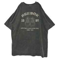Reebok リーボック 半袖Tシャツ バックプリント 刺繍ロゴ ピグメント加工 アーチロゴREEBOK L