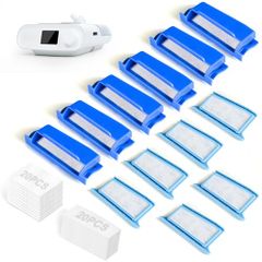 Philips Respironics Dreamstationフィルター用品用CPAPフィルター52個。Philips Respironics Dreamstationフィルターアクセサリー用組み立て済みフィルター6個、極細フィルター20個 7f097932