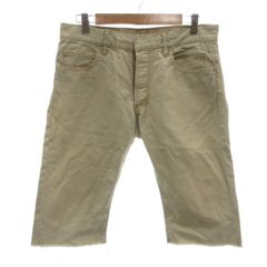 バルマン BALMAIN 美品 ショートパンツ ショーツ 切りっぱなし加工 Y2K ボタンフライ 太め 28 ベージュ IBO103 /MX