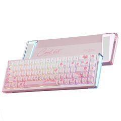 DAREU COOL68 ゲーミングキーボード 0.01mm ラピッドトリガー対応 光翼ライトボックス 有線8000hzポーリングレート 磁気スイッチ SOCD対応 ホットスワップ 65%英語配列 テンキーレス 可愛い 桜色/ピンク【1年間】 c177bc50