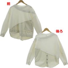 アウラアイラ AULA AILA スウェット リメイクデニムコンビネーションプルオーバー 1221-08003 トレーナー 長袖 オフ白系 0