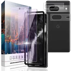 【新品】 Nutmeg【ブルーライト 2+2枚セット】対応 Google Pixel 7 用 ガラスフィルム + レンズフィルム + ガイド枠付き 9H硬度