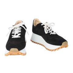 コムコム コムデギャルソンCOMME des GARCONS SPALWART スパルウォート スウェードナイロンプラットフォームスニーカー 黒40(25cm位)