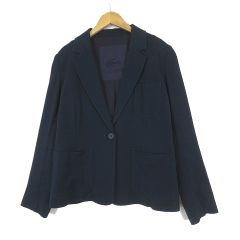 ラコステ LACOSTE ジャケット ジャージー カノコ テーラード 長袖 L 40 紺 ネイビー