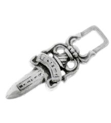 크롬 하트 CHROME HEARTS #5 DAGGER ZIP1 #5 대거 Zip 실버 목걸이 상단 s6844