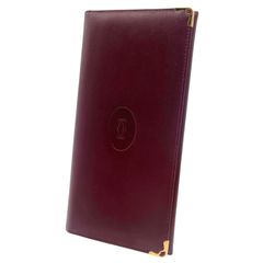 Cartier カルティエ 長財布 マストライン 2C ロゴ ウォレット 札入れ 小銭入れ 小物 ケース ボルドー ゴールド ユニセックス 保証カード付き