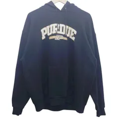 Champion チャンピオン PURDUE パデュー大学 パーカー XL ブラック 黒 刺繍ロゴ カレッジロゴ 大学ロゴ 白 ゴールド 金 プルオーバー フーディー スウェット メンズ レディース アメカジ ストリート ゆったり 秋冬 ホンジュラス製 人気