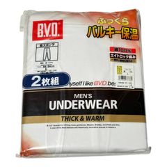 B.V.D. BVD 남성 긴 바지 아래 롱 팬츠 L 84-94cm 화이트 화이트 2매 세트 면 100% 두꺼운 발키 보온 에이트 록 뜨개질 방한 가을 겨울 보온 속옷 신사 이너 스타킹 GR249R-2P